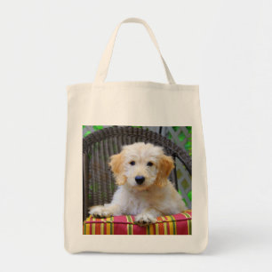 Bolsa Tote Sacola dourada do mantimento do filhote de