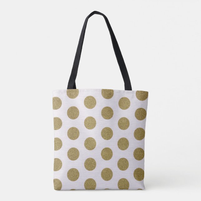 Bolsa Tote Sacola Dourado das bolinhas da faísca (Verso)