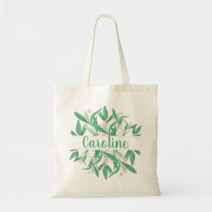 Bolsa Tote Sacola elegante do casamento das folhas botânicas
