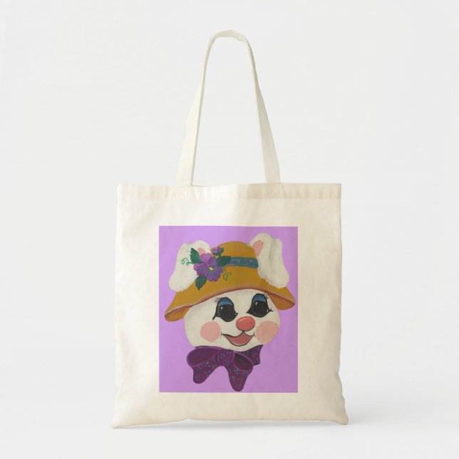 Bolsa Tote Sacola engraçada do coelho (Frente)