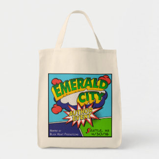 Bolsa Tote Sacola esmeralda do evento do autor da cidade