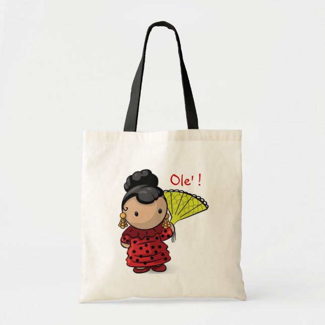 Bolsa Tote Sacola espanhola da menina (Frente)