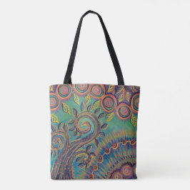 Bolsa Tote sacola espiral da árvore e dos círculos