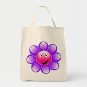 Bolsa Tote Sacola feliz da flor da cara