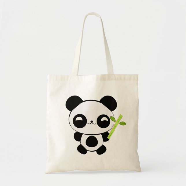 Bolsa Tote Sacola feliz da panda do bebê (Frente)