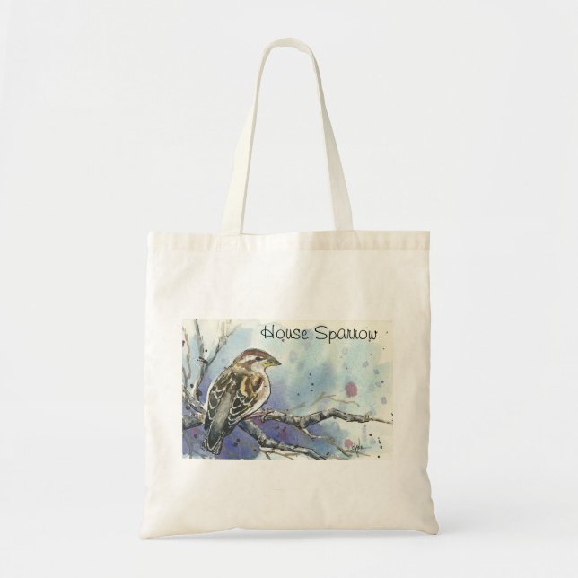 Bolsa Tote Sacola fêmea do pardal de casa (Frente)