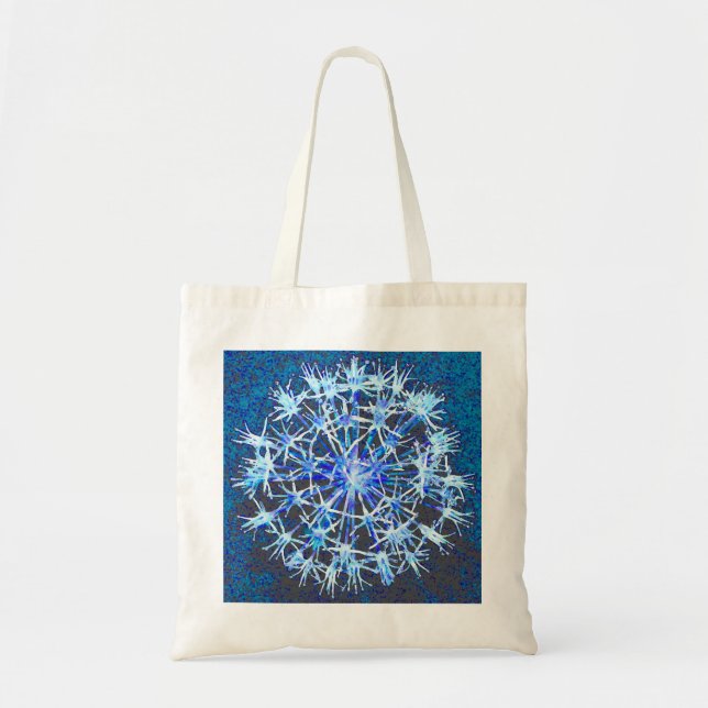 Bolsa Tote Sacola floral azul (Frente)