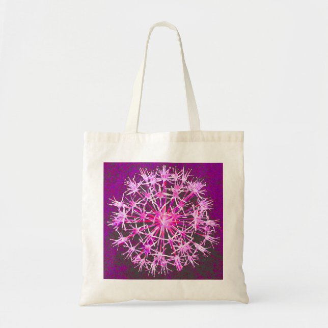 Bolsa Tote Sacola floral cor-de-rosa (Frente)