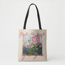 Bolsa Tote Sacola floral da arte da aguarela de Lotus da ioga