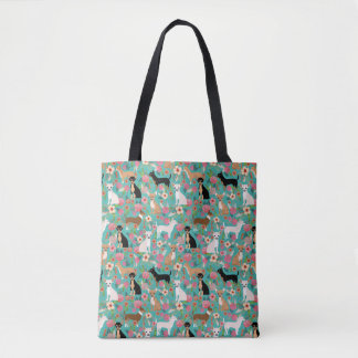 Bolsa Tote Sacola floral da chihuahua - flores da chihuahua