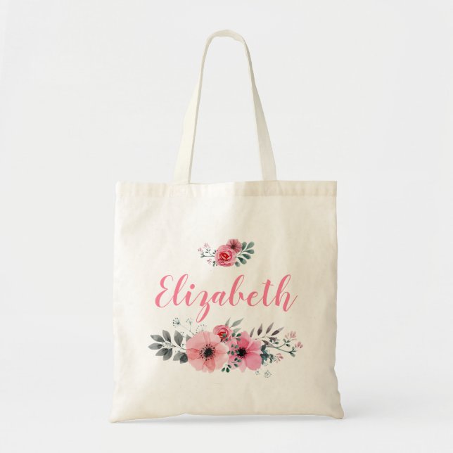Bolsa Tote Sacola floral feita sob encomenda (Frente)