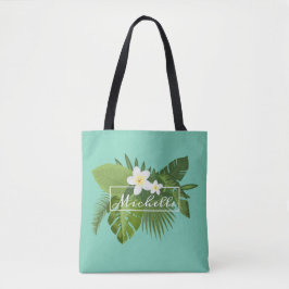 Bolsa Tote Sacola floral tropical personalizada do quadro |