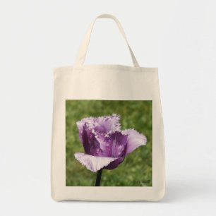Bolsa Tote Sacola franjada roxo do mantimento da tulipa