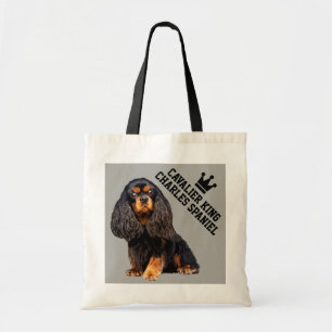 Bolsa Tote Sacola ilustrada descuidado do Spaniel de rei