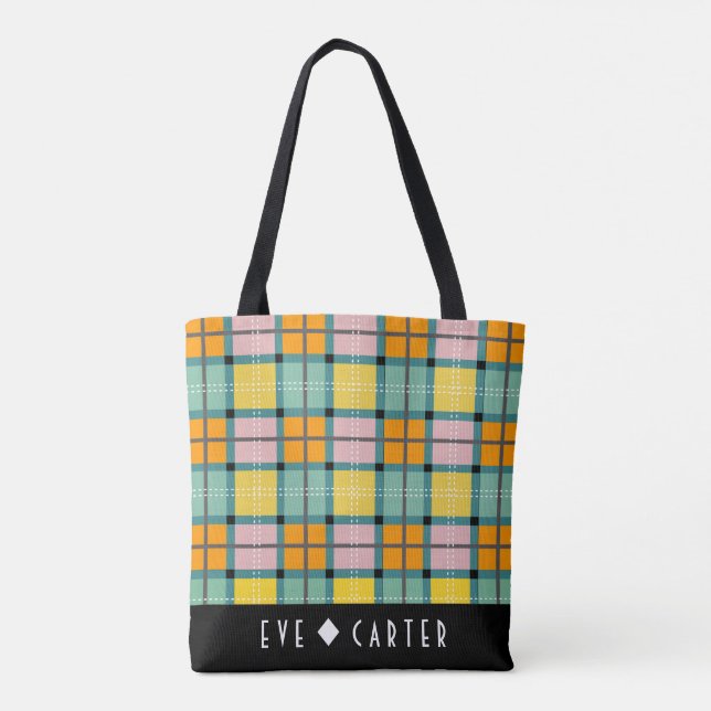 Bolsa Tote Sacola inspirada escocesa do Tartan de Iona (Verso)