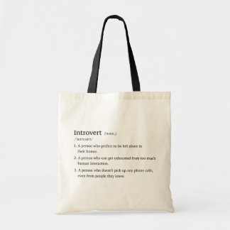 Bolsa Tote Sacola introvertida engraçada da definição