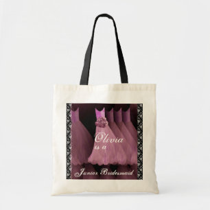 Bolsa Tote Sacola júnior COR-DE-ROSA do algodão da dama de