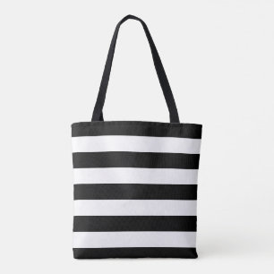 Bolsa Tote Sacola listrada preto e branco