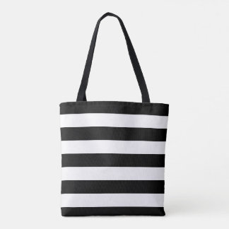 Bolsa Tote Sacola listrada preto e branco
