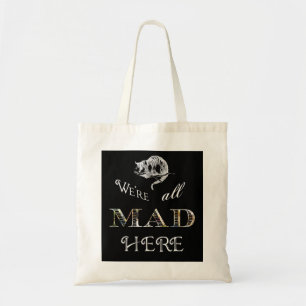 Bolsa Tote Sacola louca de Alice do gato de Cheshire