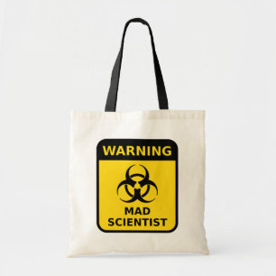 Bolsa Tote Sacola louca do sinal de aviso do cientista