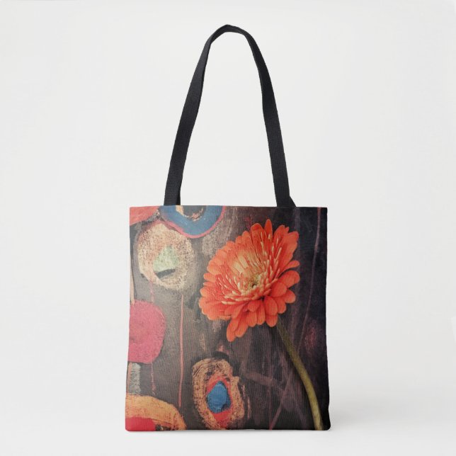 Bolsa Tote Sacola moderna de flower power (Frente)