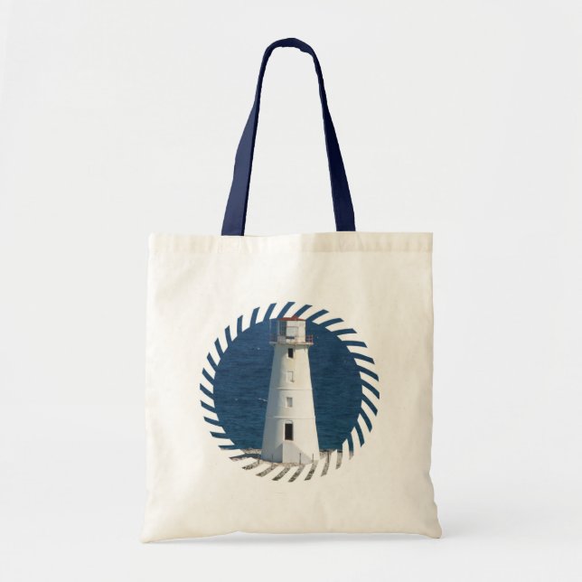 Bolsa Tote Sacola náutica do farol (Frente)
