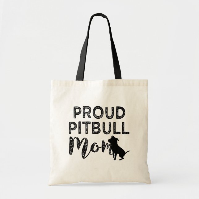 Bolsa Tote Sacola orgulhosa da mamã do pitbull (Frente)