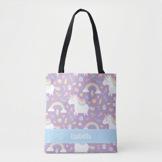 Bolsa Tote Sacola pequena bonito do teste padrão das meninas (Frente)