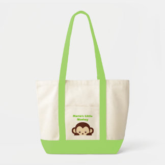 Bolsa Tote Sacola pequena do saco da fralda do macaco