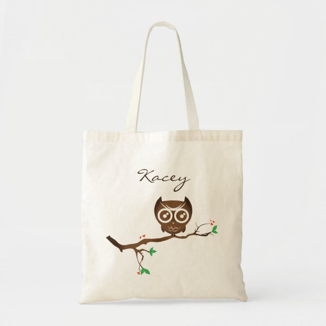 Bolsa Tote Sacola personalizada bonito da coruja (Frente)