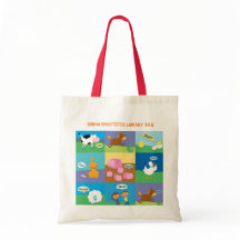 Sacola personalizada da biblioteca dos animais de