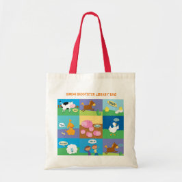 Bolsa Tote Sacola personalizada da biblioteca dos animais de
