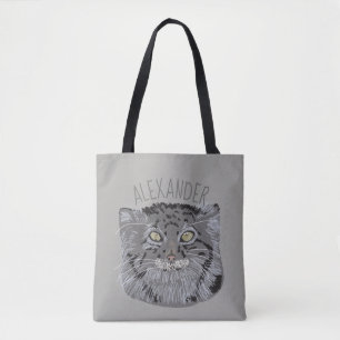 Bolsa Tote Sacola personalizada das cinzas do gato de Pallas