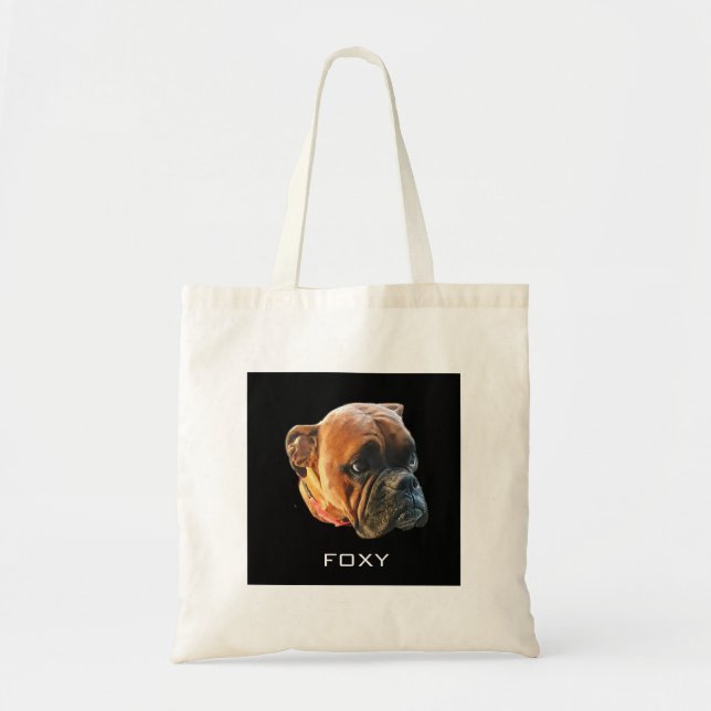 Bolsa Tote Sacola personalizada do cão da foto do animal de (Frente)