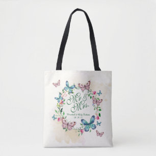 Bolsa Tote Sacola personalizada do casamento da grinalda da