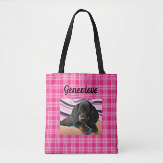 Bolsa Tote Sacola personalizada do rosa do impressão da pata