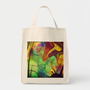 Bolsa Tote Sacola pintada das placas/Opal de fogo