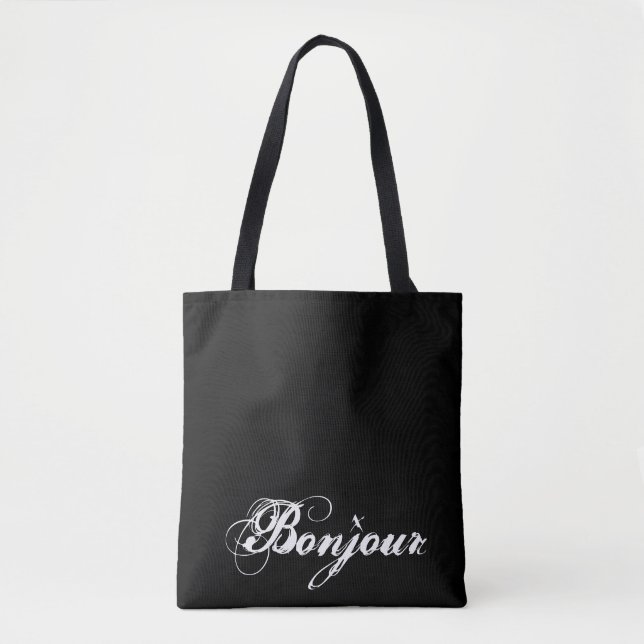 Bolsa Tote Sacola preta de Bonjour (Frente)