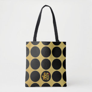 Bolsa Tote Sacola preta de G dos pontos de Papercut do chinê