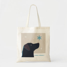 Bolsa Tote Sacola preta festiva de Labrador