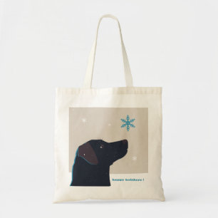 Bolsa Tote Sacola preta festiva de Labrador