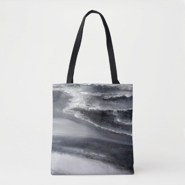 Bolsa Tote Sacola preto e branco da praia (Frente)