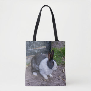 Bolsa Tote Sacola preto e branco do coelho