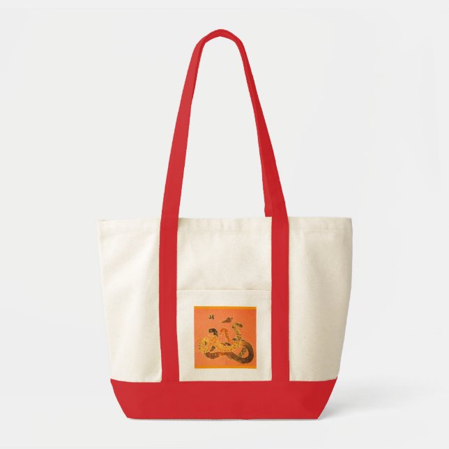 Bolsa Tote Sacola primitiva do design dos cobras e das (Frente)