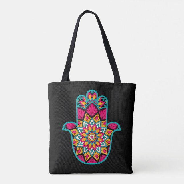 Bolsa Tote Sacola protetora do amuleto da sorte de HAMSA (Verso)
