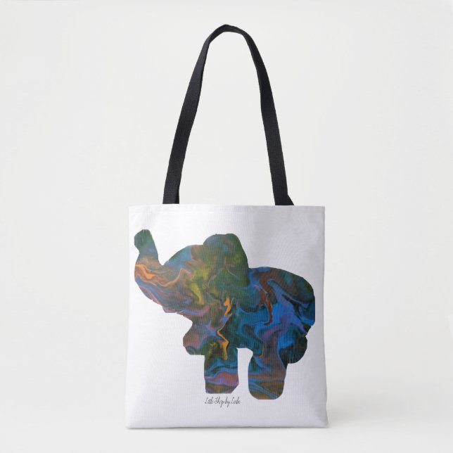 Bolsa Tote Sacola psicadélico do elefante (Frente)
