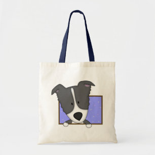 Bolsa Tote Sacola quadro de border collie dos desenhos
