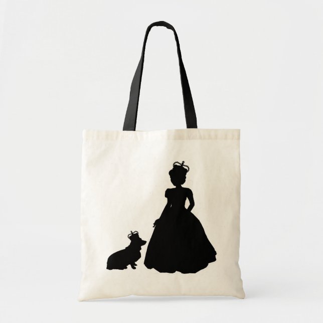 Bolsa Tote Sacola real da rainha e do Corgi (Frente)