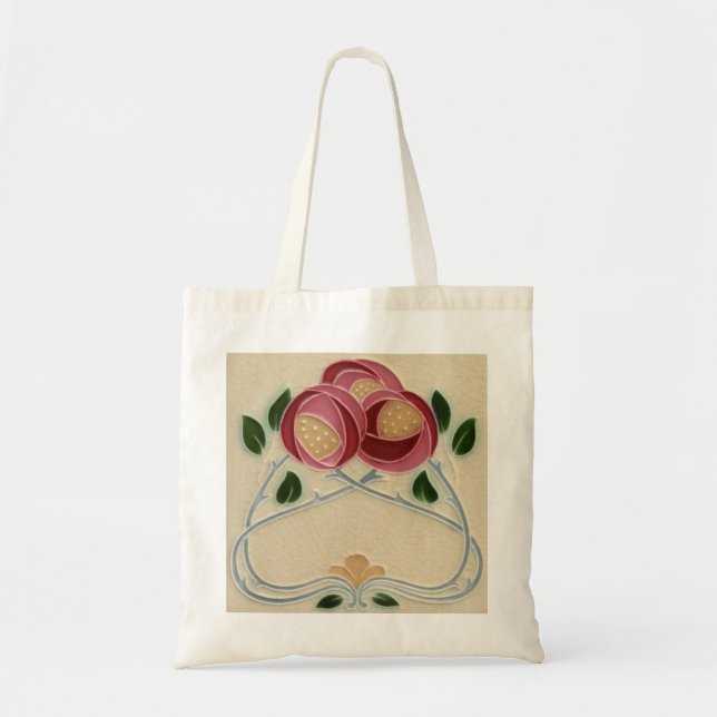 Bolsa Tote Sacola rosa vermelha do rosa de Charles Rennie (Frente)